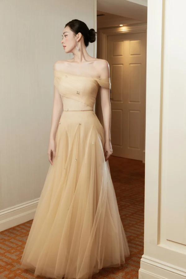 Cute and youthful style long chiffon wedding dress #3152 - Image 2